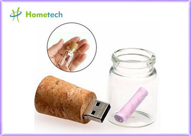 kaufen Transparente hölzerne Glasmitteilung in einem Flasche Usb-Blitz-Antrieb 4GB 8GB Online-Herstellung