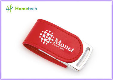 kaufen roter Leder 4GB Usb-Blitz-Antriebs-Nizza lederner Abdeckung Usb-USB-Stick mit kundenspezifischem Logo Online-Herstellung