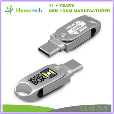 kaufen Stoßdichtes Dual USB-C USB-A Capless Flash Drive 3.0 Silber Online-Herstellung