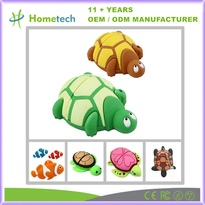 Schildkrötenform kundenspezifische USB-Flash-Disk Gummi Cartoon Pendrive niedliches USB-Flashlaufwerk