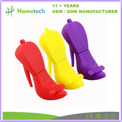 64 MB 128 GB Personalisiertes USB-Flash-Laufwerk PVC Gummi Schuhform mit hoher Absätze Personalisiertes USB PEN