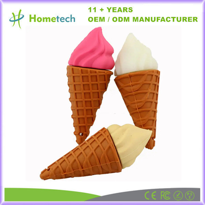 Customized PVC Eiscreme USB-Flash-Laufwerk 1 GB 2 GB 4 GB USB 2.0 Cartoon-Speicherstick