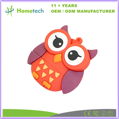 PVC Cartoon Eule USB-Flash-Laufwerk Geschenk kundenspezifisches Logo-Speicherstick Flash-Disk