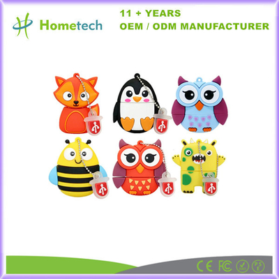 2D / 3D Tier Custom USB-Flash-Laufwerk Soft PVC Gummi USB-Flash-Speicherstick