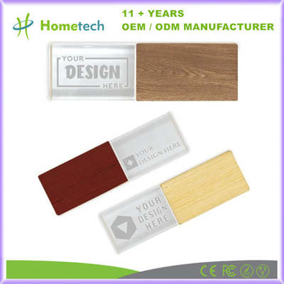 Elegantes Kristall-USB-Flash-Laufwerk mit Holzfarbe für Hochzeit und Fotografie