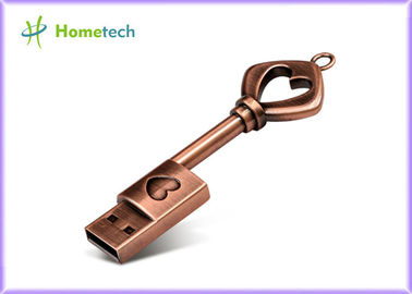 Bronze-Herz-Schlüssel-Blitz-Antrieb USB des Metall64gb/32GB 2,0 Pendrive-Memorystick-Antriebe