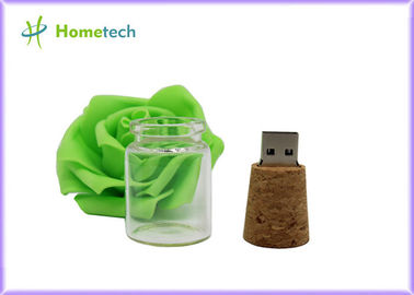 hölzerner USB Antriebs-kreative fördernde Kristallmitteilungs-Flaschen-Form 16GB