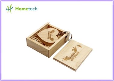 Herz geformtes hölzerner USB-Blitz-Antrieb kundengebundenes Logo für förderndes Geschenk
