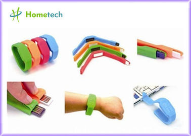 Multifunktions-Uhr USB-Logo des LED-Manschette USB-Blitz-Antriebs-Silikon-Armband-LED gedruckt