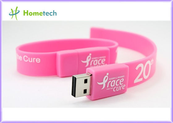 Rosa Silikon-Manschette USB-Blitz-Antriebs-Silikonarmbänder USB-Flash-Speicher, multi Armband-Memorystick Farbe-USBs 2,0