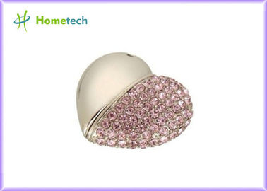 Rosa Kristallblitz-Antrieb USB-Anhänger 4GB 8GB fow Hochzeitsgeschenke liebes-Herz Usb 2,0 USB