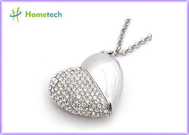 Silbernes USB 1,1/2,0 Kristall das Herz USB-Blitz-Antriebs-Schmuck, Massen-USB-Blitz fährt
