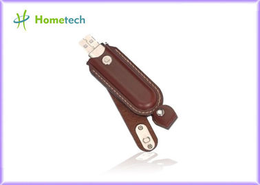 Grelle Scheibe USB hohe Kapazitäts-Brown-Leder USBs 2,0 16GB für Studenten