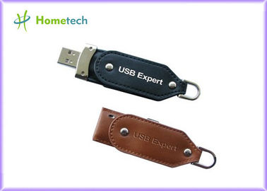 Schwarze lederne grelle Scheibe 16GB USBs/Leder-USB-Stick für Arbeit