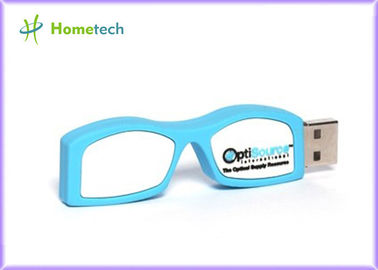 Nette Glas-Gummikarikatur USB-Blitz-Antrieb blaues 32GB personifiziert