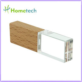 Licht-Pen Drive-neues Bambusholz Holz-Crystal Transparents 32GB LED Kristallgreller Antriebsmemorystick usb